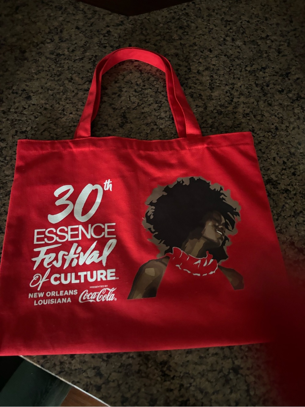 30th year Coca Cola Red Essence Festival Tote with Graphic Portrait